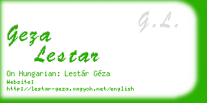 geza lestar business card